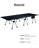 iClimb Super Easy Assemble Folding Cot Ultralight Compact Heavy Duty with Carry Bag for Adults Camping Backpacking (Black, Two Heights)