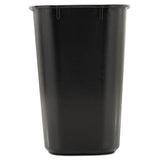 Rubbermaid Commercial Deskside Plastic Wastebasket, Rectangular, 3 1/2 gal, Black