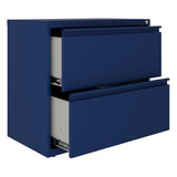 Hirsh 30 inch W 2 Drawer Metal Lateral 101 File Cabinet Navy, Fully Assembled
