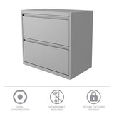 Hirsh 30 inch W 2 Drawer Metal Lateral 101 File Cabinet Arctic Silver