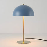 Globe Electric 52942 15" Blue Desk Lamp with Brass Accents, in-Line On/Off Rocker Switch, Ideal for Bedroom, Office Decor