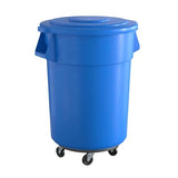 5 PACK! 55 Gallon Round Trash Can with Lid and Dolly