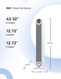 DREO Tower Fan for Bedroom, Upgrated DC 9 Speeds Ultra-Quiet Floor Fan, 90° Oscillating Fans for Indoors with 28ft/s Velocity, 12H Timer, Standing Fans, Bladeless Fan Powerful for Home Office Room