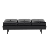 Waiting Room Chairs - 12-Seat Reception Chairs Modern Entryway Bench with Thickened Cushion PU Leather