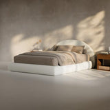 RECCI AirFrame Half-Moon Upholstered Queen Platform Bed Frame