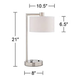 360 Lighting Colby Modern Desk Table Lamps 21" High Set of 2 with Hotel Style USB and AC