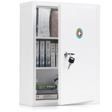 Wall Mount Locking Medicine Cabinet, Large Capacity First Aid Cabinet for Bathroom
