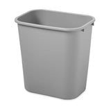 Rubbermaid Commercial Products 6 Pack Resin Wastebasket/Trash Can, 7-Gallon/28-Quart, Gray, Plastic
