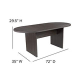 Flash Furniture Jones 6' Oval Multipurpose Conference Table, Business Meeting Table for Office and Conference Rooms, Rustic Gray