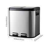 zhongxlla Bathroom Trash Can, Dual Compartment Step Trash Can