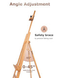 Painting Easel for Adults, Adjustable Heavy-Duty Wooden Art Easel for Painting