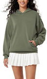 ODODOS Women's Modal Soft Oversized Hoodies Long Sleeve Hooded Sweatshirts Pullover Top with Kangaroo Pocket, Dark Sage, Medium