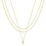 YOIHUR Layered Gold Necklaces for Women, 14K Gold Plated Necklace Trendy Layering Circle Zircon Pendant Necklace Set Jewelry for Women