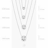 IGI Certified 1/4 to 3 Carat Lab Grown Diamond Round Solitaire Pendant Necklace