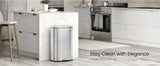 SONGMICS 13 Gallon (50 L) Trash Can, Stainless Steel Kitchen Garbage Can, Recycling or Waste Bin, Soft Close,