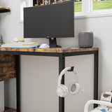 Computer Desk with Power Outlet & Storage Shelves, Study Writing Table