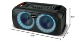 Dolphin Boombox Portable Bluetooth Speaker - Crisp Sound - Dual 6.5" Woofer, 1" Tweeter