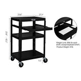 Cart for Video Projector Laptop Computer, Mobile Workstation Utility Media Cart for School Classroom Office