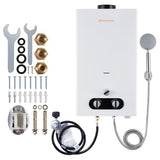 SANAUGAS Tankless Water Heater Propane, 3.18GPM 12L Portable Instant Hot Water Heater, Outdoor Use for RV camping, Camper Van, Camping Trailer, Cabin, Barn, Pool, White