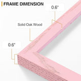 decorUhome Solid Oak Wood 5x7 Picture Frame, Display Pictures 4x6 with Mat or 5x7 without Mat, Wall & Tabletop Display Photo Frame, Pink, 1 Pack