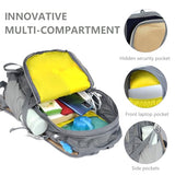 MIVENTO Hiking Backpack Waterproof Nylon Material, Breathable Back Pad Design, Separate Laptop Compartment for Outdoor Camping Travel (Gray)
