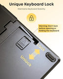 Portable Foldable Keyboard and Mouse Combo, Bluetooth×2+USB A+USB C(4 in 1) Connection, Keyboard Lock