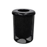 COATEDOUTDOORFURNITURE 32-Gal Trash Can, Black, Flat Top Lid