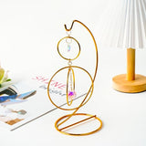 H&D HYALINE & DORA 3 Pack 9" H Ornament Display Stand Iron Hanging Stand Ornament Hanger Holder Decor Display Holder Hook for Glass Globe Air Plant Terrarium Table Decor(Gold)