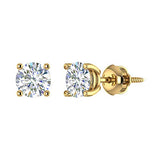 0.25 Carat - 10 Carat Round Cut Lab-Grown Diamond 4-Prong Stud Earrings