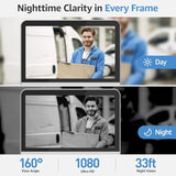 Wireless Smart Video Doorbell System,7" Touchscreen Display,1080P Video Doorbell Camera with Motion Detection