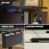 L Shaped Electric Standing Desk,63 Inch Adjustable Height Sit to Stand Corner Desk with Memory Presets