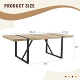 86.6" Dining Table for 8-10 People, Modern Rectangle Dining Room Table