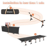 KingCamp Oversized XXL Camping Cot, Folding Portable Lightweight Ultralight Large Wide Heavy Duty 551lbs Sleeping Bed for Adult Backpacking Outdoor Travel Hiking Tent, Black