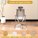 Tcyzest Tempered Glass Chair Mat 60" x 48" - 1/5" Thick, Heavy Duty, Anti-Slip Pads