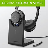 Clear Talking, Hi-Fi Music, Low Latency, Wireless Headphones with Charging Base for Computer, PC, Laptop