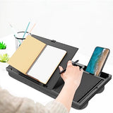 Laptop Lap Desk with Cushion - 9 Adjustable Angles, Fits Up to 15.6 inch Laptops, Built-in Mouse Pad, Phone and Pen Slots