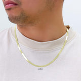 Nuragold 10K Real Yellow Gold Herringbone Chain Flexible Necklace