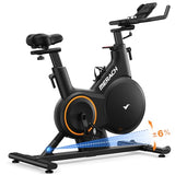 Exercise Bike with Incline and Decline, Stationary Bike for Home with Auto Magnetic Resistance, Indoor Cycling Bike with Exclusive App, Max 350lbs Weight