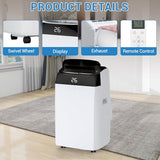 12,000 BTU Black Portable Air Conditioners for Room Up to 500 Sq.Ft, 3-In-1 Quiet Cooling AC Unit with Fan & Dehumidifier, Remote Control, 24H Timer, Remote Window Mount Exhaust Kit, Easy to Move