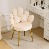 VINGLI Petal Makeup Vanity Chair with Back,Flower Cute Girls Desk Chair Comfy No Wheels
