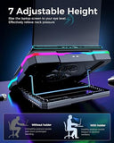 Gaming Laptop Cooling Pad with Full RGB Lights, Powerful Cooler Fan Stand for 15-19 inch Gamer Laptops