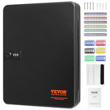 Key Safe with Combination & Key Lock, Digital Security Storage Box Steel Key Organizer with Adjustable Racks