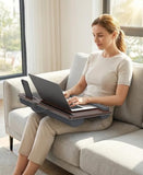 Lap Desk with Cushion, Large Laptop Desk for Adults, Up to 17" Laptop Tray for Bed with Wrist Rest