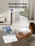 DREO Smart Tower Fan Voice Control, 120° Oscillating Fan Works with Alexa/Google/App/Remote, 42 Inch, 20dB Quiet DC Bladeless Fan for Bedroom,12 Speeds, Floor Fan for Home, Office