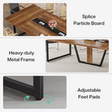 Tribesigns 8FT Conference Table, 94.49 L x 47.24 W x 29.53 H Inches Large Meeting Podcast Table for 10 People, Business Style Wooden Training Table
