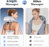 Cordless Neck and Shoulder Massager, Shiatsu Neck and Back Massager with Heat, 4D Deep Tissue Kneading Massage Pillow for Shoulder, Back, Leg Muscle Pain Relief, Valentine's Day Gifts for Women Men