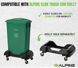Alpine 23 Gallon Slim Trash Can - Open Top 3 Pack Slender Green Recycle Bin