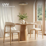 UVV Dining Chairs Set of 8, Metal Kitchen Chairs with Modern Fabric Upholstered for Dining Room, Beige