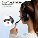 Wireless Headset with Mic for Work, Bluetooth 5.4 Computer Headphones with USB-C Dongle, Clear Call Mic