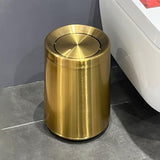 LEASYLIFE 8L/2.1GALbrass Garbage can with Swing lid，Brushed Nickel Gold Trash can,Matte Gold Trash can for Bathroom